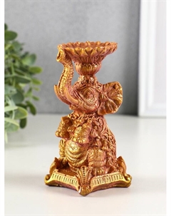 Подсвечник на 1 свечу «Слон» высота, гипс, 12 см, бордо с позолотой Хорошие сувениры