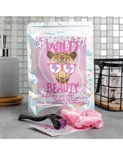 Набор: резинка и мезороллер Wild beauty, 14×4 см, 540 игл Art beauty