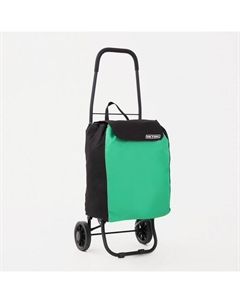 Сумка-тележка хозяйственная на шнуре, цвет чёрный/зелёный Istok