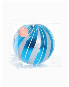Ёлочный шар новогодний «Полосы», d=20 см, серебристо - голубой Зимнее волшебство