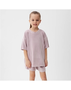 Костюм детский (футболка, шорты) Plushy, размер 30 (98-104 см), лиловый Kaftan