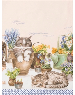 Скатерть «Уютные коты», 220×147 см, 100% хлопок, саржа 190 г/м² Этель