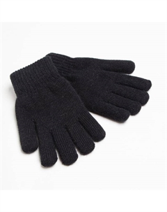 Перчатки женские двухслойные однотонные, размер 6,5, цвет черный Minaku