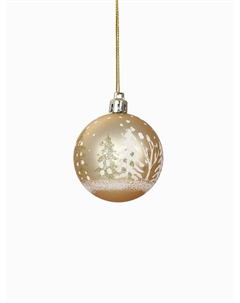 Ёлочные игрушки «Снежные ёлки», шары новогодние, набор 8 шт., d=6 см, золотистый Зимнее волшебство