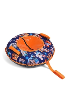 Тюбинг – ватрушка «Пушистики», диаметр чехла 70 см, синяя, оранжевая Winter star