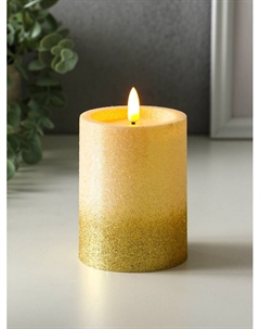 Светодиодная свеча LED «Блёстки», ночник, 3×AAA, золото, 7.5×7.5×10 см Risalux