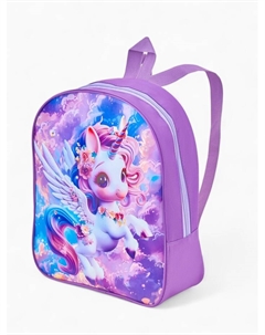 Рюкзак детский 27*10*30, отд на молнии, единорог сиреневый Выбражулька