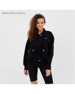 Бомбер женский цвет чёрный, р-р 48 Minaku