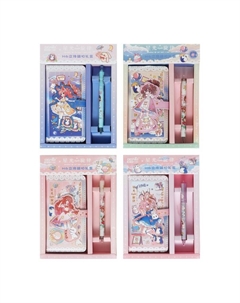 Записная книжка в подарочной коробке, А6, с фигурным хлястиком, обложка пвх, с ручкой «Аниме», МИКС Calligrata