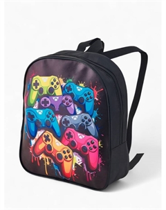 Рюкзак детский 27*10*30, отд на молнии, игры черный Выбражулька