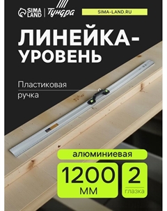 Линейка-уровень, металлическая, пластиковая ручка, 2 глазка, 1200 мм Tundra