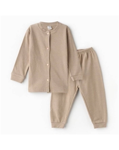 Комплект (кофточка,брюки) детский, цвет бежевый, рост 80 см Bebus