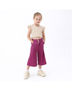 Комплект для девочки, цвет бежевый/фиолетовый, рост 128 см Bebus