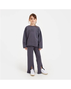 Костюм детский (свитшот, брюки), серый, рост 128 см Minaku