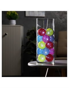 Гирлянда - нить, 5 м с насадками «Клубки цветные», IP20, прозрачная нить, 20 LED, свечение белое, 220 В Luazon lighting