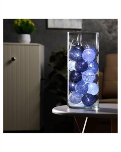 Гирлянда - нить, 5 м с насадками «Клубки кофейные», IP20, прозрачная нить, 20 LED, свечение белое, 220 В Luazon lighting