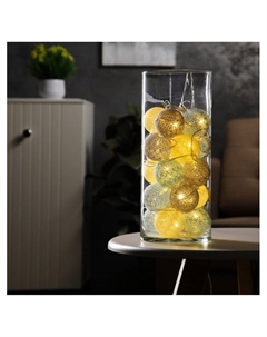 Гирлянда - нить, 5 м с насадками «Клубки небесные», IP20, прозрачная нить, 20 LED, свечение тёплое белое, 220 В Luazon lighting