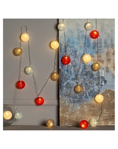 Гирлянда - нить, 5 м с насадками «Клубки красно-голубые», IP20, прозрачная нить, 20 LED, свечение тёплое белое, 220 В Luazon lighting