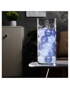 Гирлянда - нить, 5 м с насадками «Клубки снежные», IP20, прозрачная нить, 20 LED, свечение белое, 220 В Luazon lighting