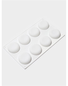 Форма для муссовых десертов и выпечки «Пуэнти», силикон, 30×17.5×1.5 см, 8 ячеек (5.5×1.5 см), белая Konfinetta