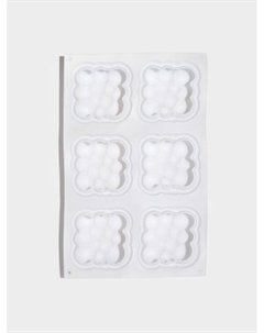 Форма для выпечки и муссовых десертов «Облако», силикон, 30×18.8×3.5 см, 6 ячеек (7.4×7.4 см), белая Konfinetta