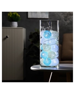 Гирлянда - нить, 5 м с насадками «Клубки пастельные», IP20, прозрачная нить, 20 LED, свечение белое, 220 В Luazon lighting