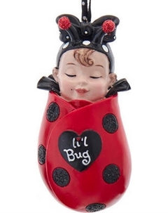 Елочная игрушка Kurt S. Adler Christmas 2024. Малышка-божья коровка в коконе / E0543_3 Kurt s. adler