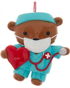 Елочная игрушка Kurt S. Adler Christmas 2024. Медвежонок-доктор / J8628 Kurt s. adler