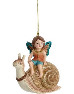 Елочная игрушка Kurt S. Adler Christmas 2024. Фея на улитке / E0925 Kurt s. adler