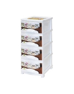 Комод пластиковый Росспласт Декор Совушки 4 яруса