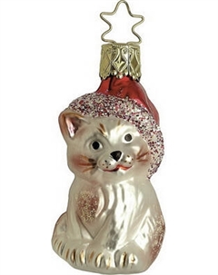 Елочная игрушка Inge's Christmas House And Farm. Рождественский котенок / 10034S003 Inge's christmas