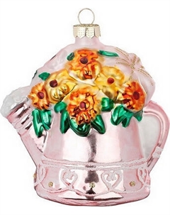Елочная игрушка Inge's Christmas Figural Glass Ornaments. Лейка с цветами / 64658H600 Inge's christmas