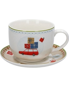 Чашка с блюдцем Andrea Fontebasso New Milk & Coffee Christmas Time Машина / NL6856GM250 Andrea fontebasso