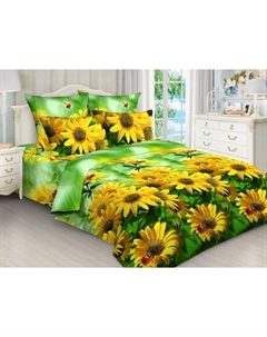 Комплект постельного белья Luxsonia Ромашки Бязь 1.5сп / ТрА4227-1/220(125)