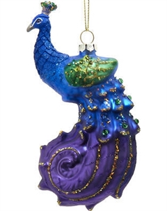 Елочная игрушка Kurt S. Adler Christmas 2024. Яркий павлин / T3672 Kurt s. adler