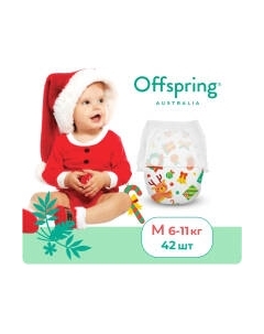 Подгузники-трусики детские Offspring M 6-11кг Новый год / OF02MXMAS