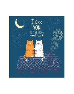 Шторка-занавеска для ванны JoyArty Влюбленные коты на крыше / sc_46218 Joyarty