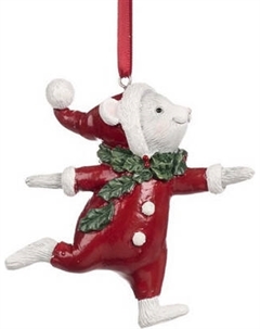 Елочная игрушка Goodwill Xmas 2024 Мышь в красном. Две пуговки / D 43215_1