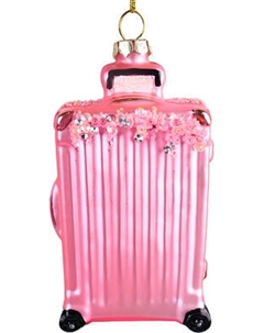 Елочная игрушка Kurt S. Adler Christmas 2024. Розовый чемодан / T3701 Kurt s. adler