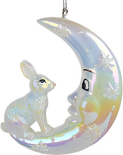 Елочная игрушка Kurt S. Adler Christmas 2024. Месяц и кролик / ZCIE24011_2 Kurt s. adler