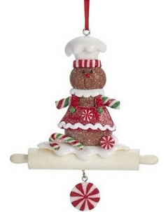 Елочная игрушка Kurt S. Adler Пряничный человечек на скалке / D3635 Kurt s. adler
