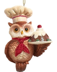 Елочная игрушка Kurt S. Adler Christmas 2024. Сова-повар / E0996_2 Kurt s. adler