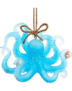 Елочная игрушка Kurt S. Adler Christmas 2024. Голубой осьминог / E0484 Kurt s. adler