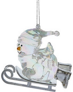 Елочная игрушка Kurt S. Adler Christmas 2024. Снеговик на санках / D4453_3 Kurt s. adler