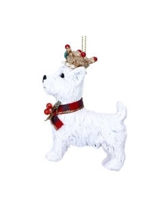 Елочная игрушка Gisela Graham Limited Glory Вестхайленд-терьер в короне / 15640 Gisela graham