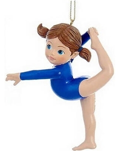 Елочная игрушка Kurt S. Adler Christmas 2024. Гимнастка в голубом / C9289_1 Kurt s. adler