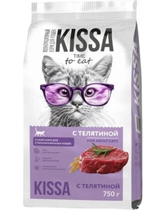 Сухой корм для кошек Kissa для cтерилизованных кошек с телятиной