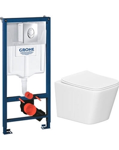Унитаз подвесной с инсталляцией Lauter Square 214903 + GROHE Rapid SL 38721001