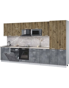 Кухонный гарнитур Интерлиния Мила Лайт 3.7-ПМ2