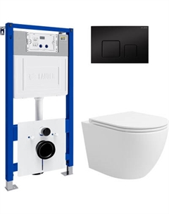 Инсталляция с подвесным унитазом Lauter Vortex 21901001 + кнопка 219704F